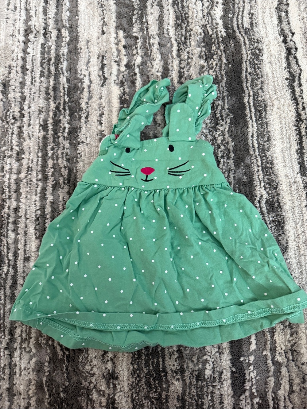 Girls' Green Polka Dot Bunny Sundress
